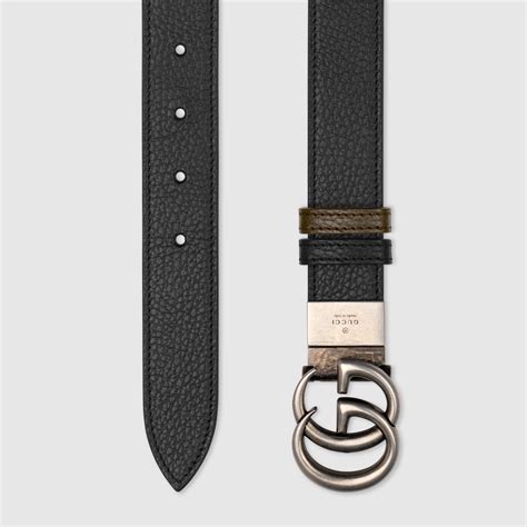 cinture gucci nere|Cintura sottile GG Marmont in pelle nera .